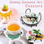 8 PCS Diamond Art Coasters Kits Black Cat Diamond Painting Coaster | Diamond - Image 4