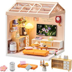 Miniature Living Room DIY Kit – 92Pcs 1:24 Scale Dollhouse Furniture by Qudify