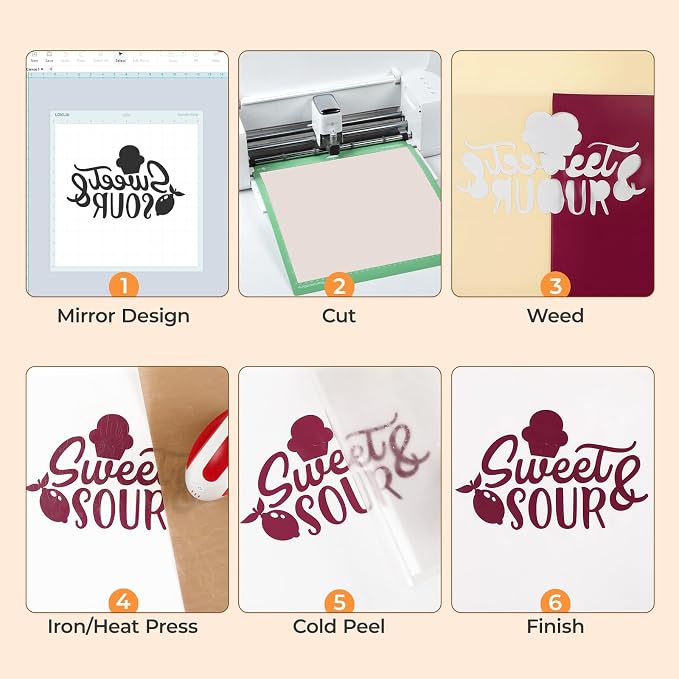 HTVRONT Maroon Heat Transfer Vinyl, 13 Pack | Maroon Iron on Vinyl - Image 3
