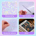 36 Sheets Holographic Laminate Sheets Clear Holographic Sticker Paper | Self - Image 7