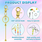 80 Pcs Beadable Keychains Bulk Kit – DIY Keychain Making Supplies - Image 3