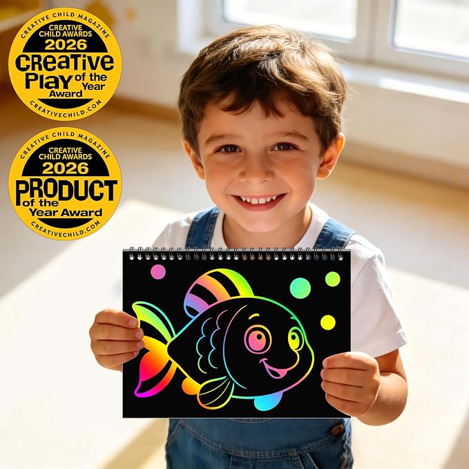 ZMLM Scratch Paper Art-Crafts Gift: 2 Pack Rainbow Notebooks Supplies Toys - Image 4