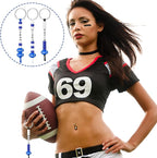 Landical 564 Pcs Football Keychain Making Kit DIY Blue Football Bead Key Chain - Image 5