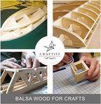 Balsa Wood Sheets 1/2" Inch Thick 12" x 4" Unfinished Wooden Board by Craftiff - Image 5