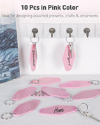 Uniclife 10 Pcs Blank Hotel Keychain Tags, Vintage Motel Keychain - Image 2
