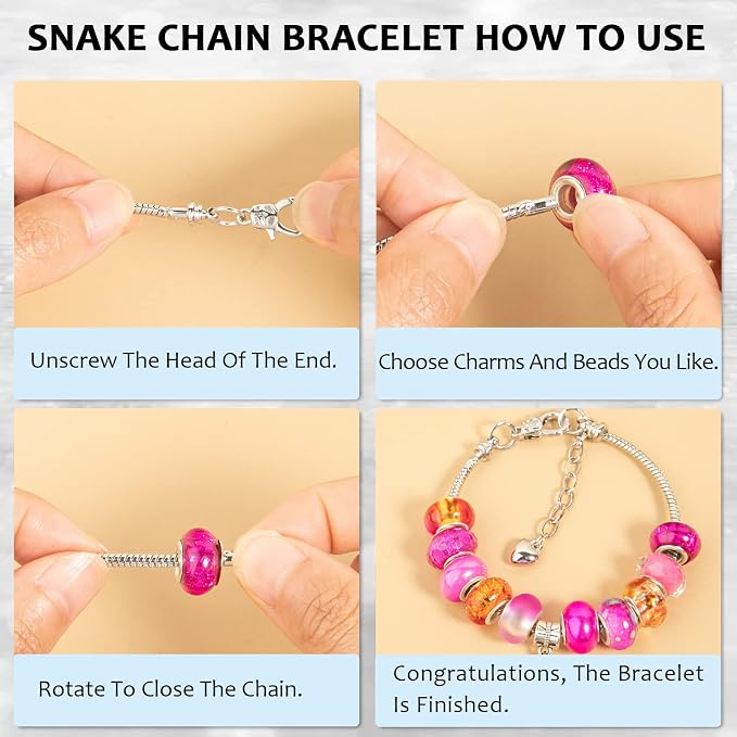 20 Pcs 6.3 Inch Snake Chain Charm Bracelets - Image 6