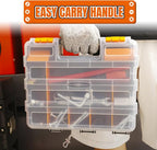 Jack Boss Tool Box with Transparent Lid, Double Side 34-Compartments Organizer - Image 7