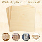 24 Pack 12 x 12 x 1/16 Inch Baltic Birch Plywood 1.5mm Wood Sheet, Baltic Birch - Image 7