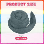 MECCANIXITY Wool Roving Yarn Soft Felting Wool 50g/1.76oz Pure Chunky Roving - Image 2