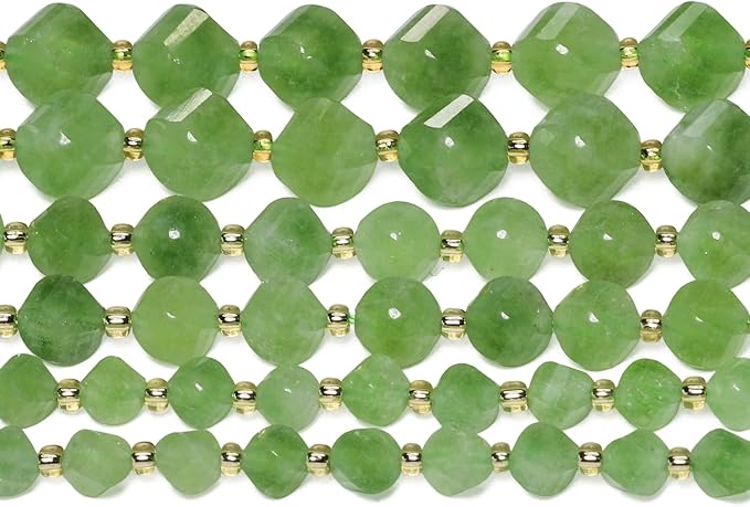 42pcs Natural Green Jade Stone Beads - Image 7
