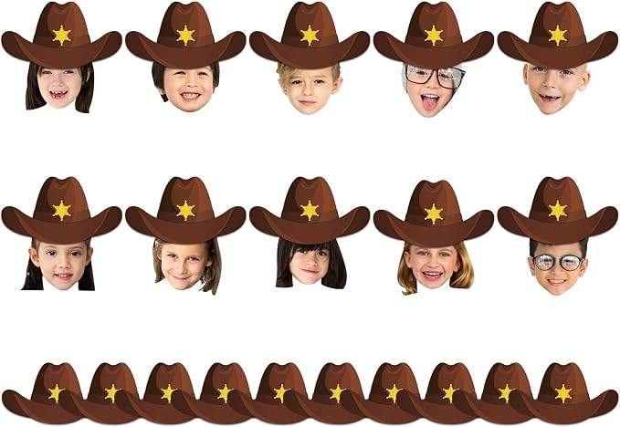 gisgfim 80Pcs Western Cutouts Wild West Cowboy Cowgirl Hat Decorations Bulletin by gisgfim