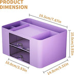 Marbrasse Pen Organizer with 2 Drawer, Desk Organizers and Accessories with 5 - Image 4