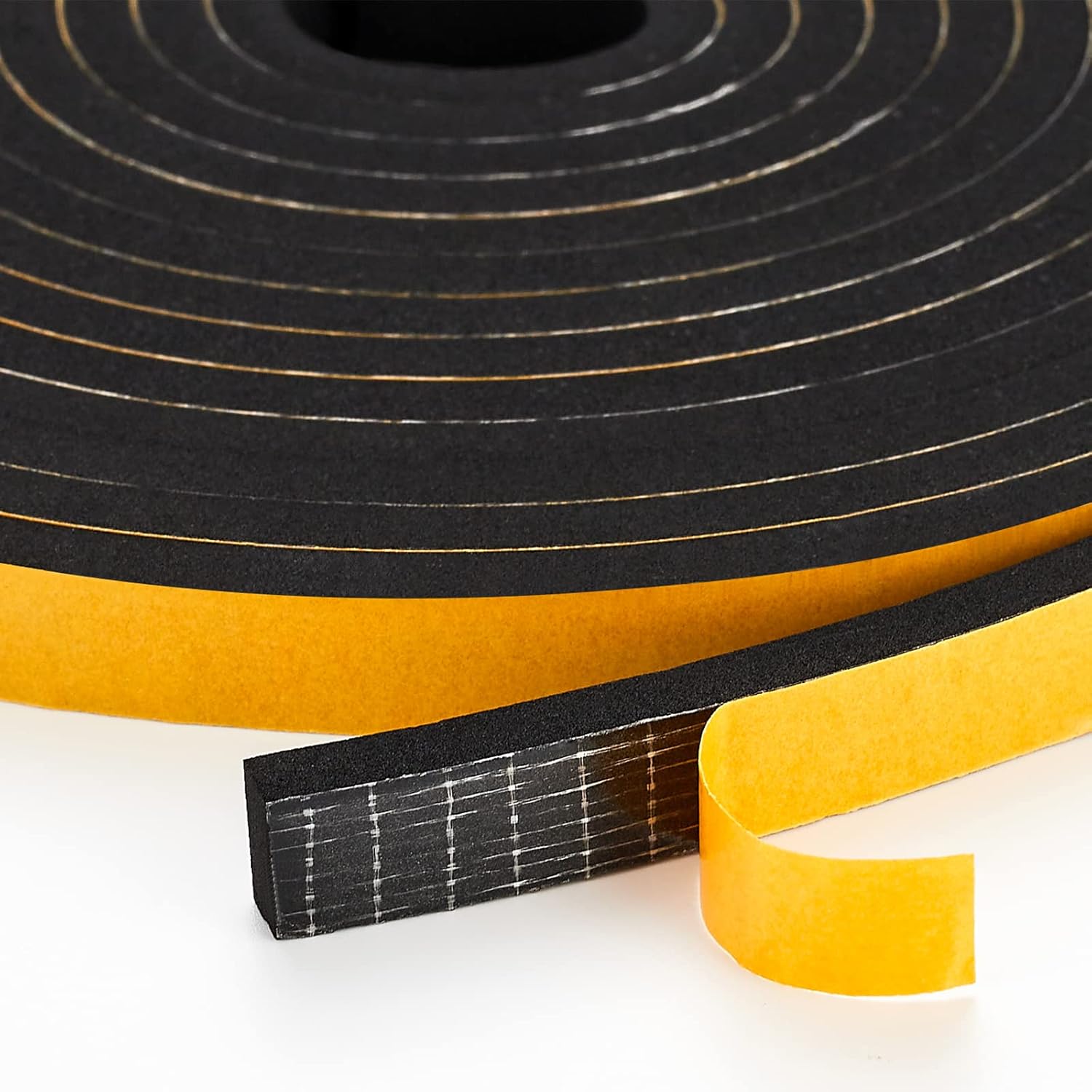 10 Feet Weather Stripping Door Seal, 3/4" Wide X 5/16" Thick Door Seal Strip High Density Foam Tape Adhesive Strip for Door Soundproofing,Window Insulation (3/4" x 5/16" x 10FT,Black)