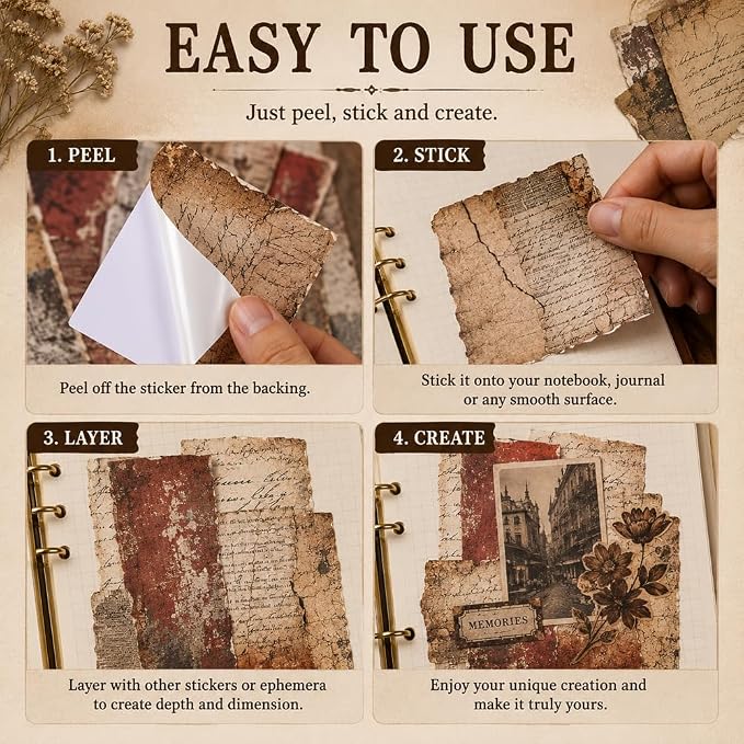 Vintage Scrapbook Paper Stickers - Image 6
