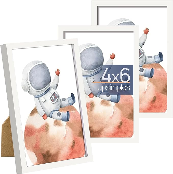 upsimples 4x6 Picture Frame Set of 3, Made of High Definition Glass by upsimples