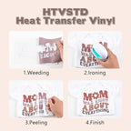 HTVSTD Brown Stone Boho HTV Heat Transfer Vinyl 8pcs 12×10in | Vivid Color Iron - Image 3