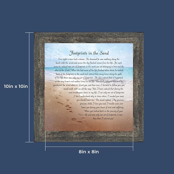 Footprints in the Sand Inspirational Wall Art, Beach Decor, Christian Gifts - Image 3