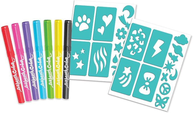 Canal Toys Airbrush Plush Refill Pack – 7 Color Airbrush Markers & 2 Stick-On - Image 3