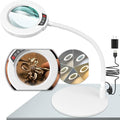 10X Magnifying Glass with Light and Stand, 16.5in Flexible Goose-Neck, 5 Color by KRSTLV
