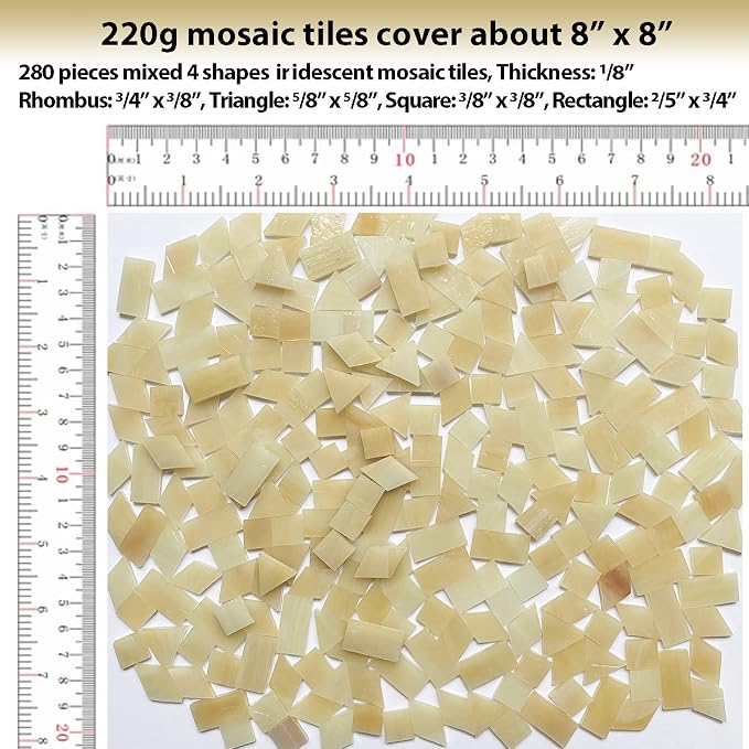 Iridescent Amber Glass Mosaic Tiles - Image 6