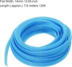 uxcell PET Expandable Sleeving 25ft 3/8" Sky Blue Cable Management Sleeve Cord - Image 3