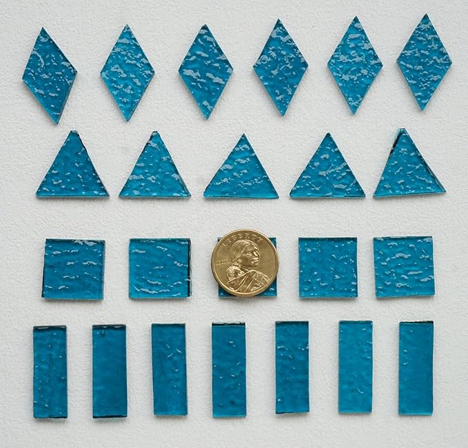 Large Size Textured Transparent Glass Mosaic Tiles, 200g Stained Glass Pieces - Image 2