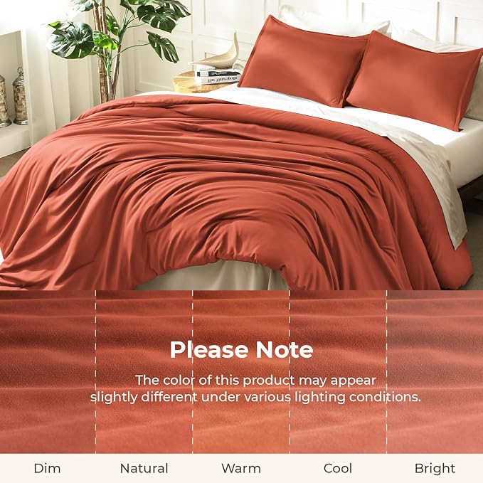 Litanika Oversized King Comforters Burnt Orange Super King Size, 3 Pieces - Image 8