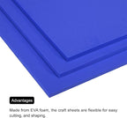 MECCANIXITY EVA Foam Sheets Blue 9.8 Inch x 9.8 Inch 7mm Thick Crafts Foam - Image 4