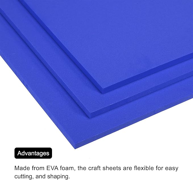 MECCANIXITY EVA Foam Sheets Blue 9.8 Inch x 9.8 Inch 7mm Thick Crafts Foam - Image 4
