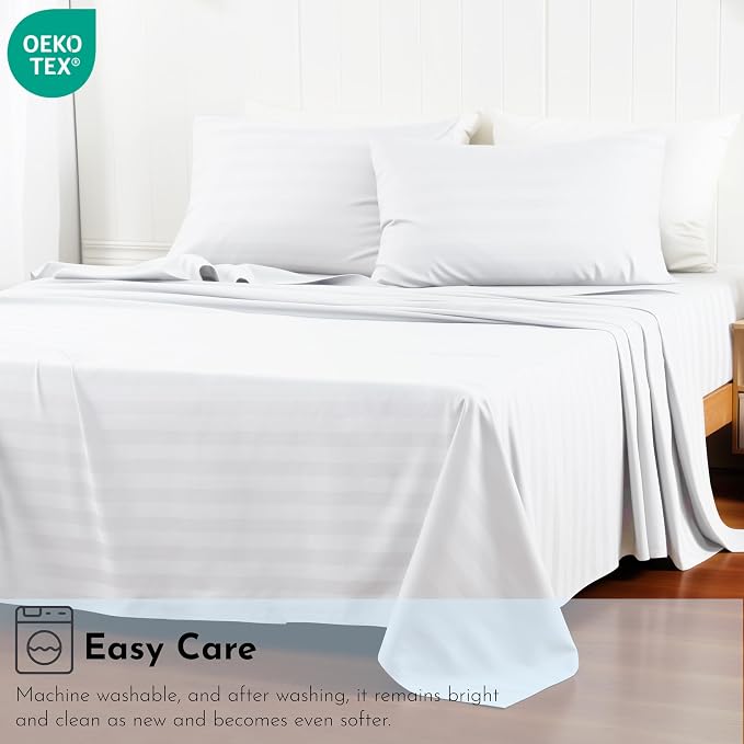 Cotton Flat Sheets Only, 600 TC 100% Cotton Flat Sheet Top Sheet Only, King - Image 8