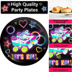 50 Guests Roller Skating Plates and Napkins Party Supplies Retro Roller Skate - Image 3