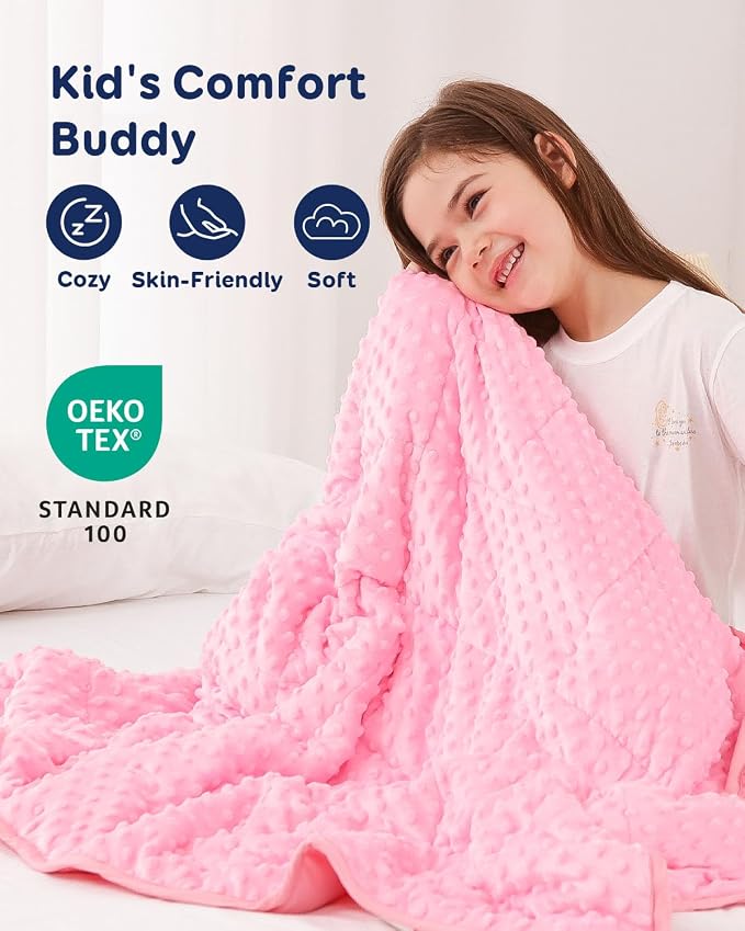 Kivik Weighted Blanket 5 lbs, Small Minky Dotted Blankets, Soft Heavy Blanket - Image 3