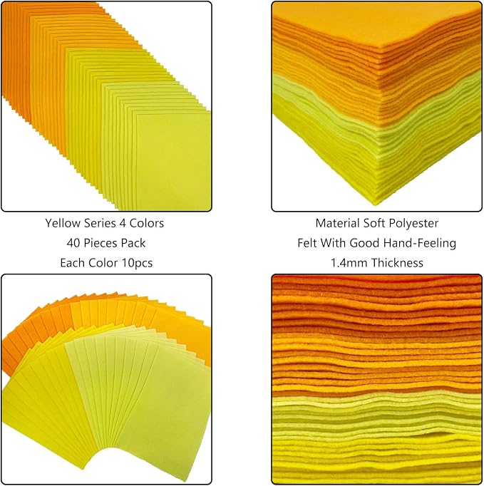 Jtnohx Soft Felt Sheets, 8x12 inches Assorted Craft Felt Fabric, 1.4mm Thick - Image 3