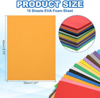 PATIKIL 10Pcs Orange EVA Foam Sheets, 15.7 x 11.8 Inches 1mm Thick Foam Sheets - Image 2