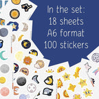 BulbaCraft 100Pcs Moon Stickers - Image 2