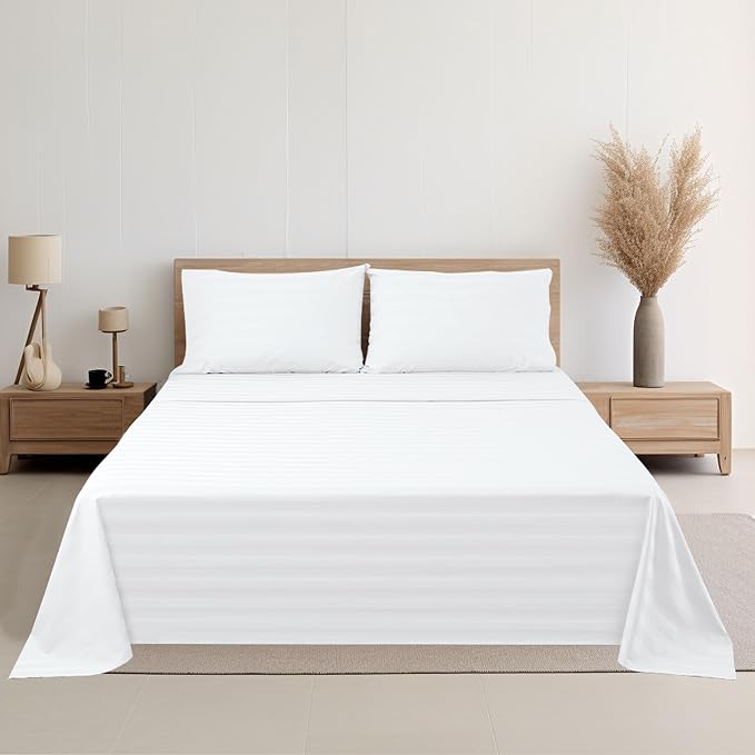 Cotton Twin Flat Sheet Only, 600 Thread Count 100% Egyptian Cotton Top Sheet - Image 8