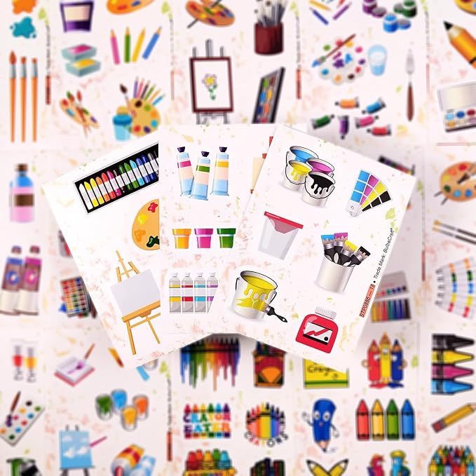 BulbaCraft 100Pcs Art Stickers, Crayon Stickers, Paint Laptop Decals, Painting - Image 6