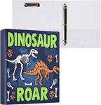Dinosaur Roar Round Ring Binders 1.5 Inch Dragon Dino Skull 3 Ring Clipboard by Wamika