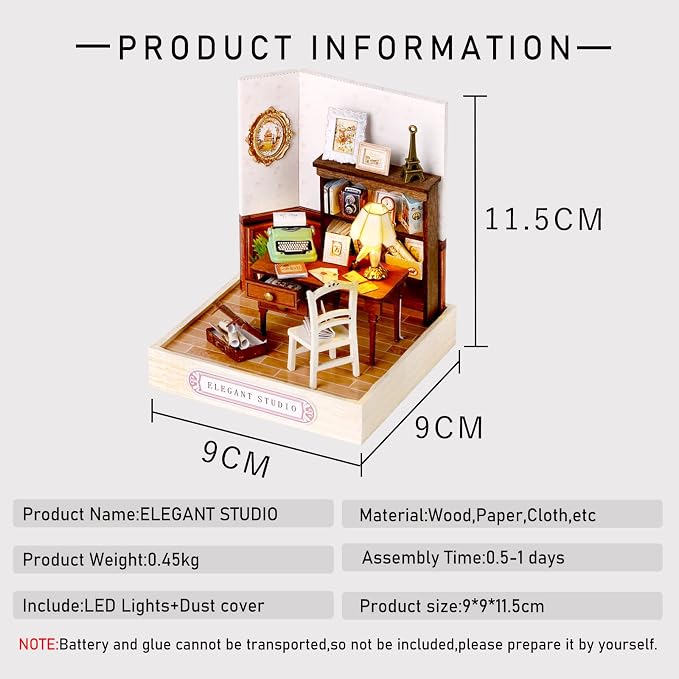 CUTEROOM DIY Doll Room Miniature Furniture Wooden House Kit - Image 2