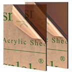 Lesnlok Brown Acrylic Sheets 1/8 inch Thick 3mm 2 Pack 8 x 10 Clear Plexiglass by Lesnlok
