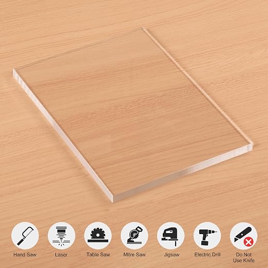 KAITELA Clear Acrylic Sheet 3/8" Thick Cast Plexiglass Piece 12" x 16" | 10mm - Image 3
