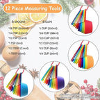 12 Piece Measuring Cups and Spoons Set, Colored Kitchen Measure Tools, Durable - Image 3