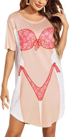 Ekouaer Women's Bikini Shirt Cover Up Short Sleeve Cute Bikini Print Cover-Up by EKOUAER