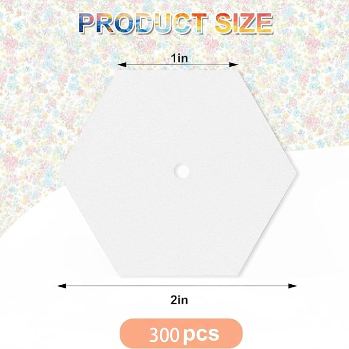 300 PCS 1" Paper Piecing for Quilting DIY Patchwork Sewing Crafts for DIY - Image 2