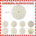 40Pcs DIY Unfinished Mandala Painting Wood Craft Wooden Chips Coloring - Image 2