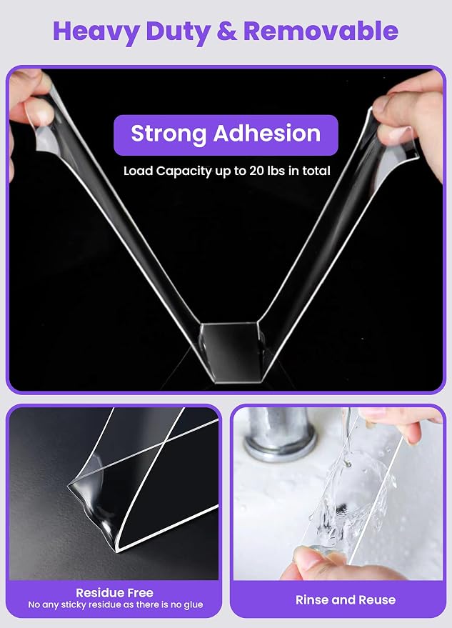 Upgraded Double Sided Tape Heavy Duty, 1.18" x 198”, Extra Large Nano Double - Image 3