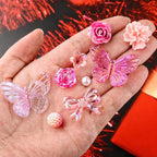 350 Pieces 3D Resin ABS Colorful Rose Flower Bows Butterfly Charms - Image 6