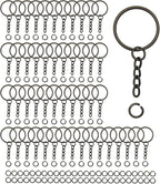 50Sets 1 inch Keychain Rings Gun Black Split Round Key Ring by ZoloAJay
