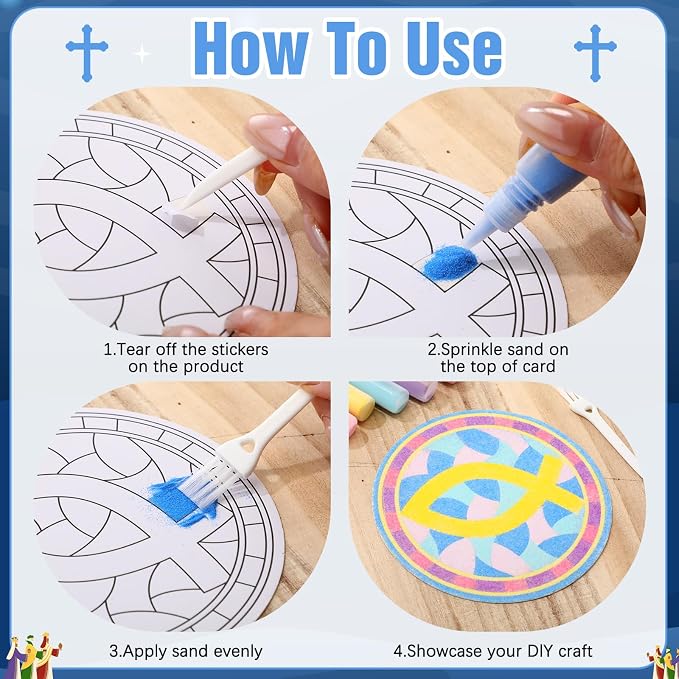 Soulchen 24 Sets Christian Cross Craft Kit, Vbs Religiou Color Your Own Cross - Image 4