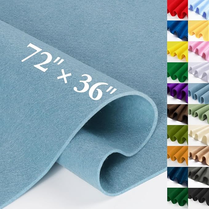 Dusty Blue Fabric Sheet 72" X 36", 1.4mm Thick Large Soft Durable Flexible by MITINU